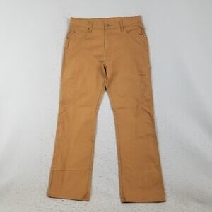 Genuine Dickies Pants Mens 34x32 Brown Carpenter Canvas Stretch Workwear Utility